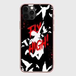 Чехол для iPhone 12 Pro Max HAIKYU ВОЛЕЙБОЛ, цвет: 3D-светло-розовый