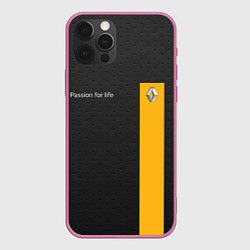 Чехол для iPhone 12 Pro Max Renault, цвет: 3D-малиновый