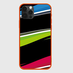 Чехол для iPhone 12 Pro Max Волны, цвет: 3D-красный
