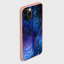 Чехол для iPhone 12 Pro Max Синяя чешуйчатая абстракция blue cosmos, цвет: 3D-светло-розовый — фото 2