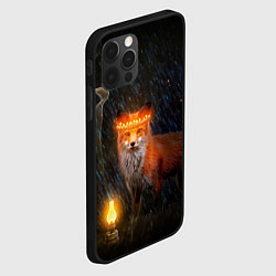 Чехол для iPhone 12 Pro Max Лиса с огненной короной, цвет: 3D-черный — фото 2