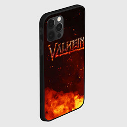 Чехол для iPhone 12 Pro Max Valheim огненный лого, цвет: 3D-черный — фото 2