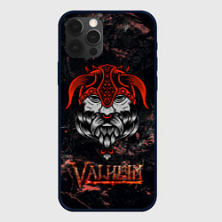 Чехол для iPhone 12 Pro Max Valheim лицо викинга, цвет: 3D-черный