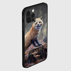 Чехол для iPhone 12 Pro Max Лисица и птичка, цвет: 3D-черный — фото 2