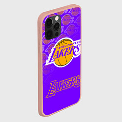 Чехол для iPhone 12 Pro Max LOS ANGELES LAKERS ЛЕЙКЕРС, цвет: 3D-светло-розовый — фото 2