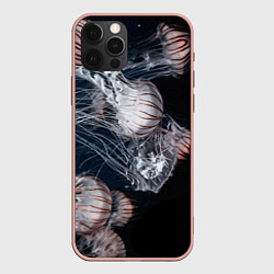Чехол для iPhone 12 Pro Max Медузы, цвет: 3D-светло-розовый