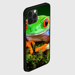 Чехол для iPhone 12 Pro Max Тропическая лягушка, цвет: 3D-черный — фото 2