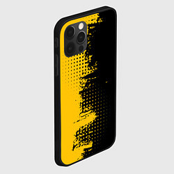 Чехол для iPhone 12 Pro Max ЧЕРНО ЖЕЛТЫЙ ГРАНЖ GRUNGE Z, цвет: 3D-черный — фото 2