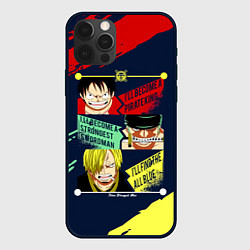 Чехол для iPhone 12 Pro Max Луффи, Зоро и Санджи One Piece, цвет: 3D-черный