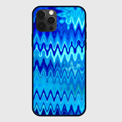 Чехол для iPhone 12 Pro Max Синий-голубой абстрактный узор, цвет: 3D-черный