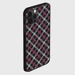 Чехол для iPhone 12 Pro Max Темный серый узор в клетку, цвет: 3D-черный — фото 2