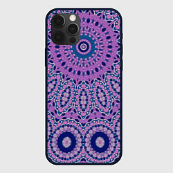 Чехол для iPhone 12 Pro Max Сиреневый калейдоскоп, цвет: 3D-черный