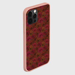 Чехол для iPhone 12 Pro Max Цветочный коричневый ретро, цвет: 3D-светло-розовый — фото 2
