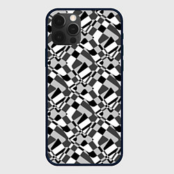 Чехол для iPhone 12 Pro Max Черно-белый абстрактный узор, цвет: 3D-черный