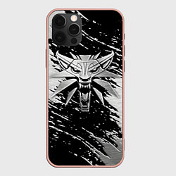 Чехол для iPhone 12 Pro Max THE WITCHER LOGO STEEL, цвет: 3D-светло-розовый
