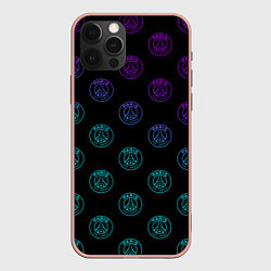 Чехол для iPhone 12 Pro Max PSG NEON ПСЖ НЕОН, цвет: 3D-светло-розовый