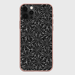 Чехол для iPhone 12 Pro Max Паутина, цвет: 3D-светло-розовый