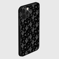 Чехол для iPhone 12 Pro Max Черно белые кактусы, цвет: 3D-черный — фото 2