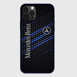 Чехол для iPhone 12 Pro Max MERCEDES LOGO NEON, цвет: 3D-черный