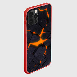 Чехол для iPhone 12 Pro Max ТРЕЩИНЫ ЗЕМЛИ 3D CRACKS НЕОН, цвет: 3D-красный — фото 2