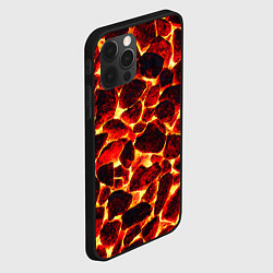 Чехол для iPhone 12 Pro Max КАМНИ В МАГМЕ ROCKS IN MAGMA, цвет: 3D-черный — фото 2