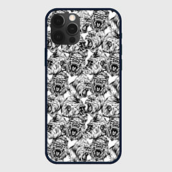 Чехол iPhone 12 Pro Max Злые Гориллы - Паттерн