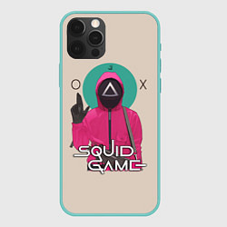 Чехол iPhone 12 Pro Max Squid game - Игра в кальмара треугольник