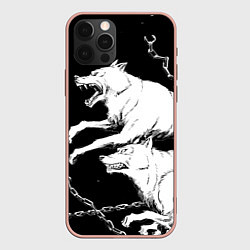 Чехол для iPhone 12 Pro Max Белые волки, цвет: 3D-светло-розовый