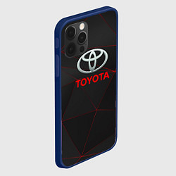 Чехол для iPhone 12 Pro Max Toyota Тонкие линии неона, цвет: 3D-тёмно-синий — фото 2