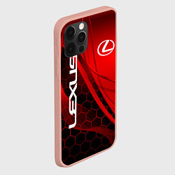 Чехол для iPhone 12 Pro Max LEXUS RED GEOMETRY ЛЕКСУС, цвет: 3D-светло-розовый — фото 2