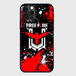 Чехол для iPhone 12 Pro Max Free Fire: Брызги и капли красок, цвет: 3D-черный