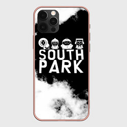 Чехол для iPhone 12 Pro Max Все пацаны на черном фоне Южный Парк, цвет: 3D-светло-розовый