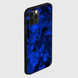 Чехол для iPhone 12 Pro Max SONIC BLUE PATTERN СИНИЙ ЁЖ, цвет: 3D-черный — фото 2