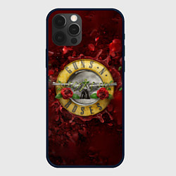 Чехол iPhone 12 Pro Max Лого GNR в розах