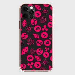 Чехол для iPhone 12 Pro Max КРИПТОВАЛЮТЫ CRYPTO КРИПТА НЕОН, цвет: 3D-светло-розовый