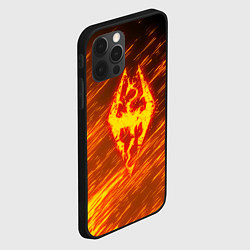 Чехол для iPhone 12 Pro Max СКАЙРИМ ОГЕННЫЙ ДРАКОН ЛОГО TES, цвет: 3D-черный — фото 2
