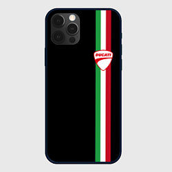 Чехол для iPhone 12 Pro Max DUCATI MOTOCYCLE ITALY LINE, цвет: 3D-черный