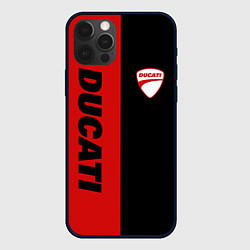 Чехол iPhone 12 Pro Max DUCATI BLACK RED BACKGROUND