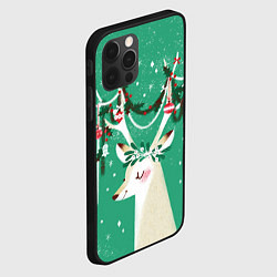 Чехол для iPhone 12 Pro Max Олень Новый год, цвет: 3D-черный — фото 2