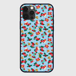 Чехол для iPhone 12 Pro Max Christmas Background, цвет: 3D-черный