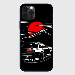 Чехол iPhone 12 Pro Max MAZDA RX 7 Мазда при свете красной луны