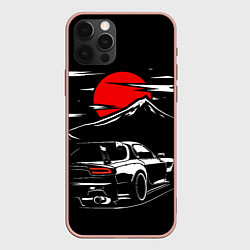 Чехол для iPhone 12 Pro Max MAZDA RX 7 Мазда при свете красной луны, цвет: 3D-светло-розовый