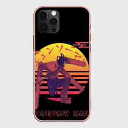 Чехол для iPhone 12 Pro Max Chainsaw Man Человек-бензопила нападает, цвет: 3D-светло-розовый