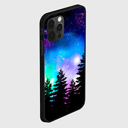 Чехол для iPhone 12 Pro Max Космический лес, елки и звезды, цвет: 3D-черный — фото 2