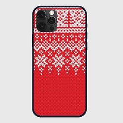 Чехол для iPhone 12 Pro Max Knitted Pattern, цвет: 3D-черный