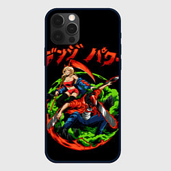 Чехол для iPhone 12 Pro Max Дэнджи и пауэр сражаются человек бензопила аниме, цвет: 3D-черный