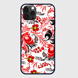 Чехол для iPhone 12 Pro Max Русская национальная роспись, цвет: 3D-черный