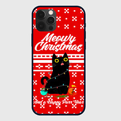 Чехол для iPhone 12 Pro Max MEOW CHRISTMAS, цвет: 3D-черный