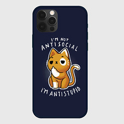 Чехол для iPhone 12 Pro Max I am not antisocial, I AM ANTISTUPID, цвет: 3D-черный