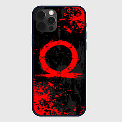 Чехол iPhone 12 Pro Max GOD OF WAR LOGO RED, БРЫЗГИ КРАСОК